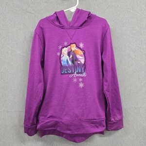 Disney Frozen II Girls Purple Hooded Sweatshirt Size 7/8